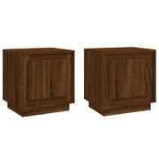 Set di 2 Comodini | Armadio da Notte | Mobiletto da notte Rovere Marrone 44x35x45 cm in Legno Multistrato