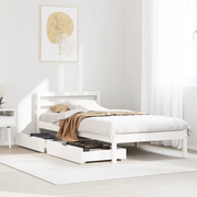Letto senza Materasso-Struttura Letto Bianco 90x200 cm Legno Massello di Pino 403750