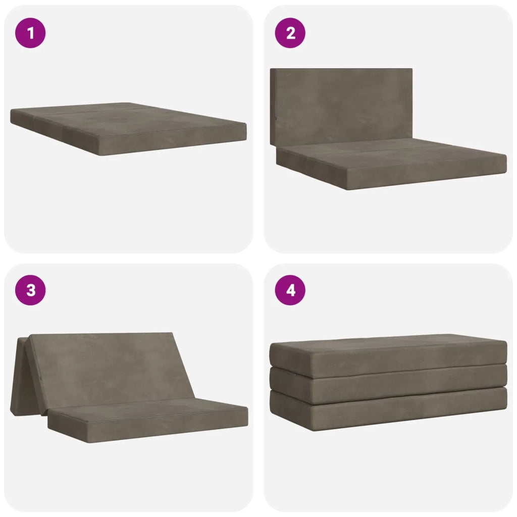 Divano Letto Pieghevole 140 x 67 x 45 cm Grigio Chiaro 900227