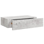 Scaffale con Cassetti da Parete | Mensola sospesa Grigio Cemento 40x23,5x10cm MDF