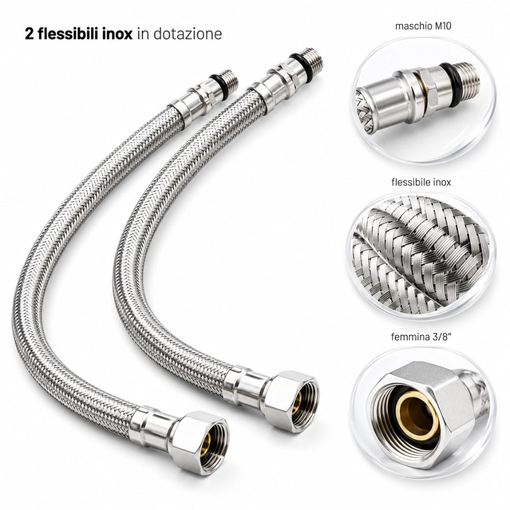 Fortunato rubinetto miscelatore bidet in ottone cromato con piletta