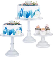 Set di tre supporti per torte in metallo - Display per dessert - Supporto per cupcake - Design elegante - Sottopiano in acciaio