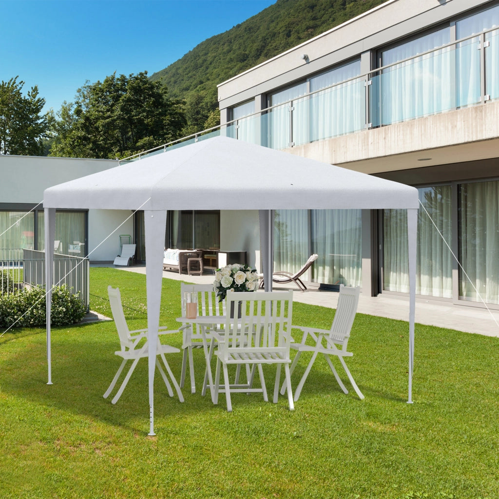 Gazebo da Giardino ¨C zephmum ¨C Bianco 2.7x2.7m Acciaio
