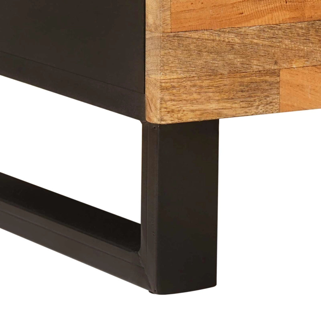 Mobile porta TV rettangolare con contenitore 105 x 33 x 46 cm stile moderno soggiorno legno massello di mango marrone 02_0057814