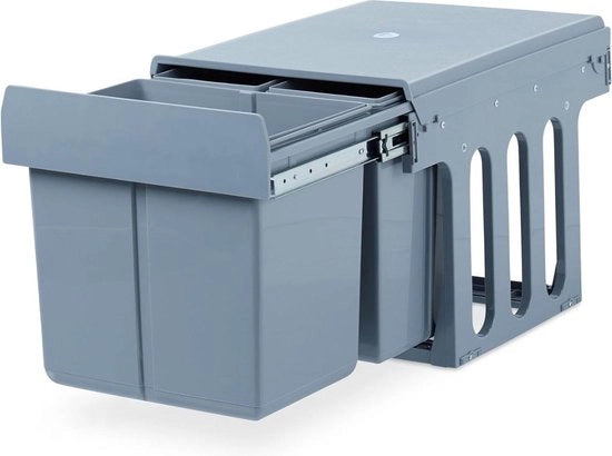 Cassetto rifiuti cucina estensibile contenitore rifiuti 15 8 litri plastica HBD 351x343x48 cm grigio impermeabile igienico.