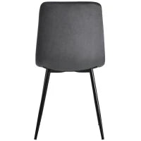 Set di 4 Sedie Moderne Imbottite in Velluto Twill, Motivo a Spina di Pesce, per Sala da Pranzo, 45x40x86 cm, Grigio