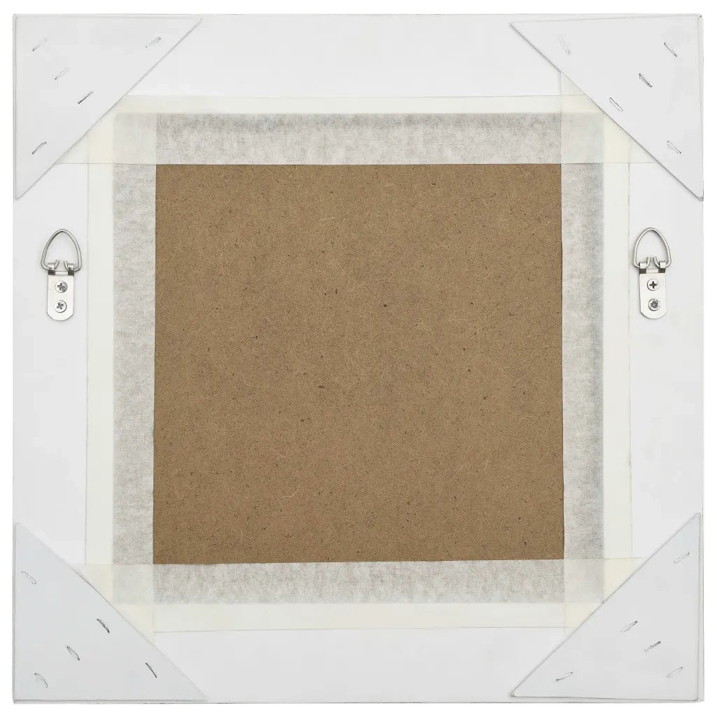 Specchio da Parete Stile Barocco 40x40 cm Bianco 320304