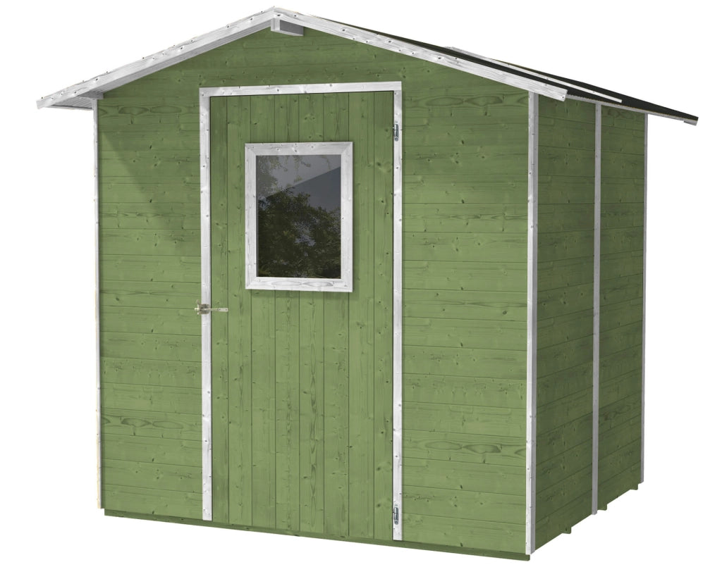Casette Box da Giardino in Legno Porta Utensili 200x167x214 cm con Porta e Finestra Ecla Verde