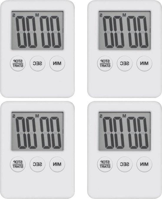 Cronometro Digitale da Cucina 4 pezzi orologio da tempo breve bianco