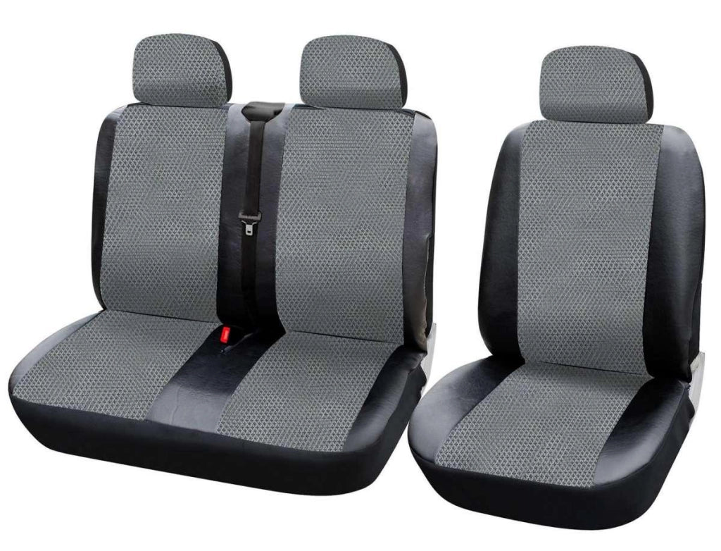 Coprisedili per furgoni 2 + 1 protezioni poliestere grigio e nero 19_0001023