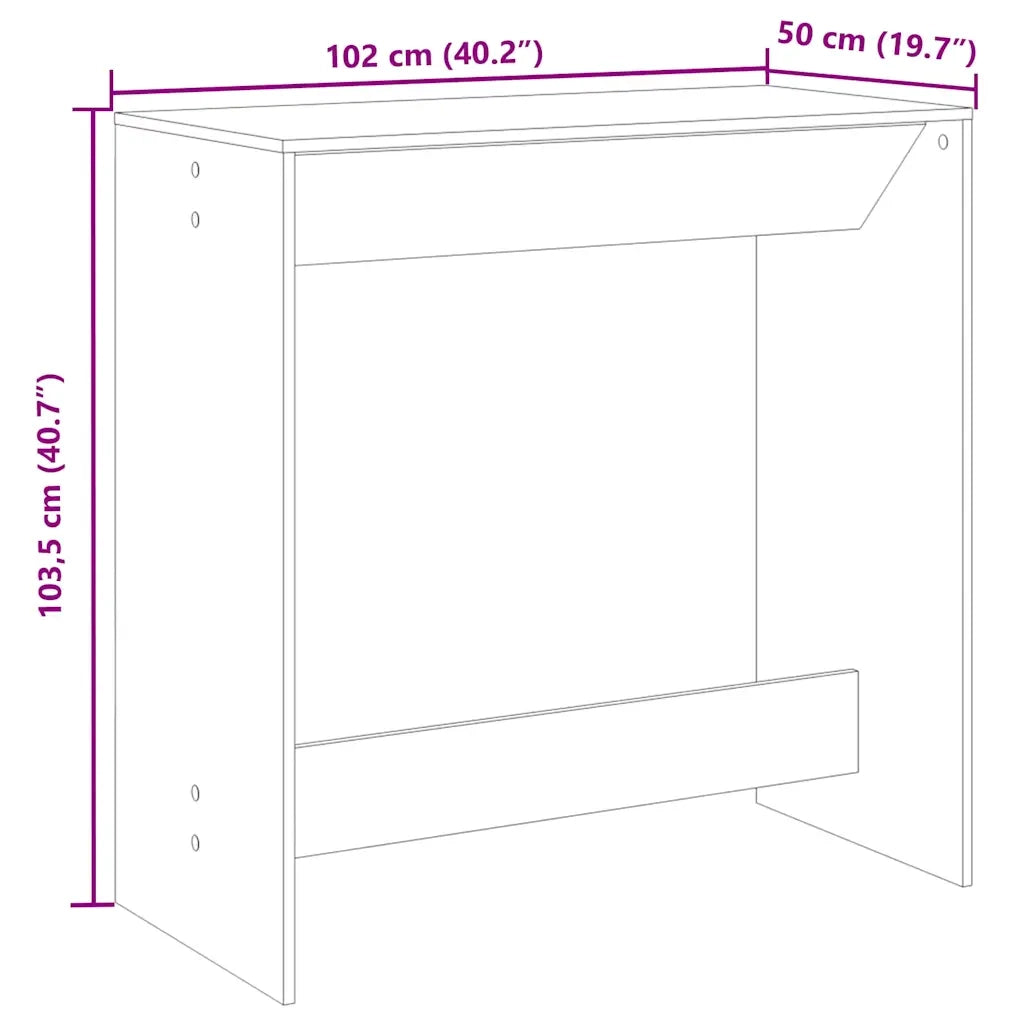 Tavolo da Bar Legno Antico 102x50x103,5 cm in Legno Multistrato