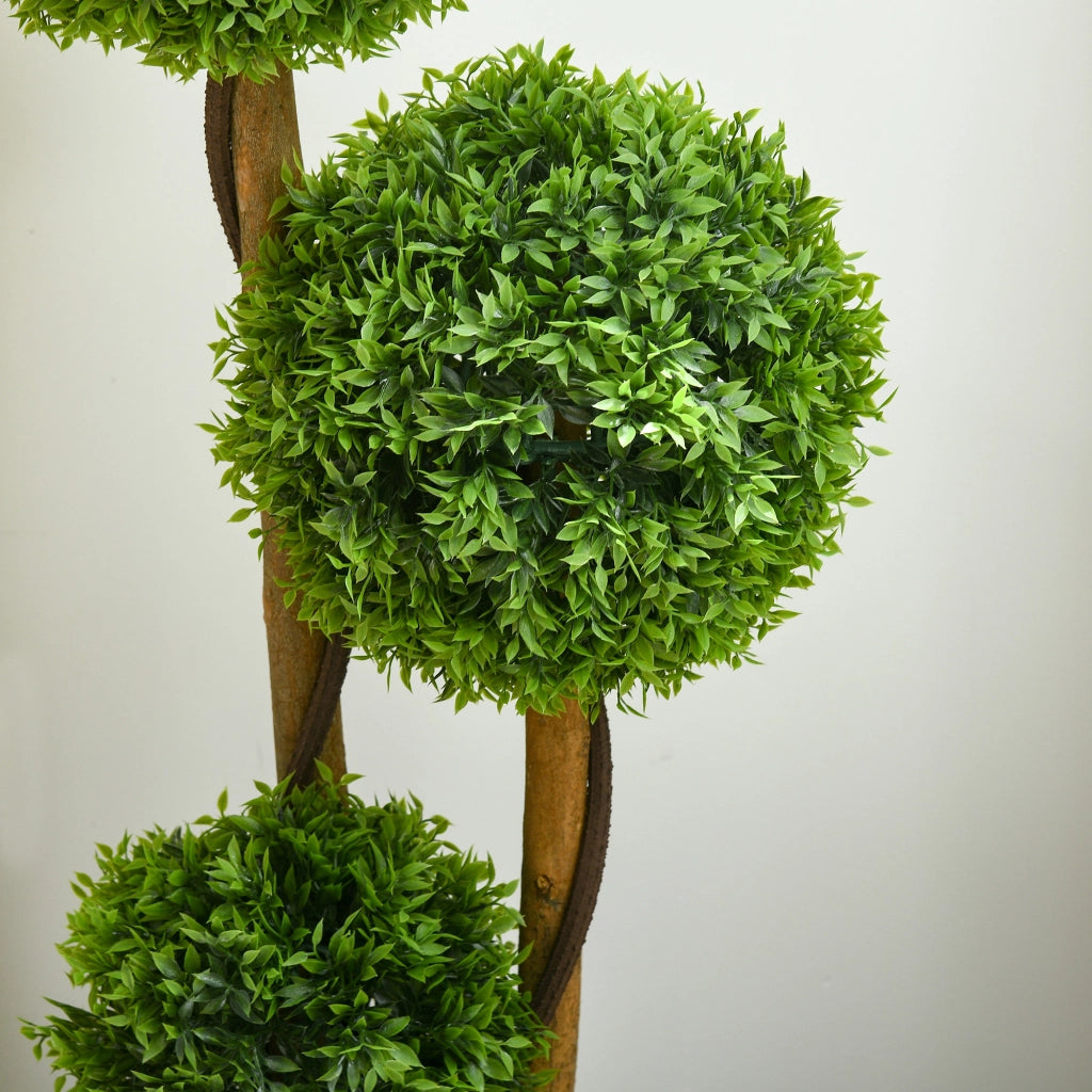 Buxus artificiale grande 110cm con 3 sfere ¨C zephmum ¨C verde UV resistente per giardino esterno