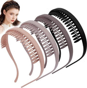 Set di 4 fascette per capelli spessi, design a zig-zag, comodo e antiscivolo per portatori di occhiali