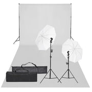 Kit per studio fotografico con illuminazione e fondale nero 02_0042432