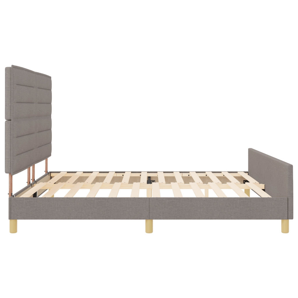 Letto in tessuto tortora 200x200 cm di
