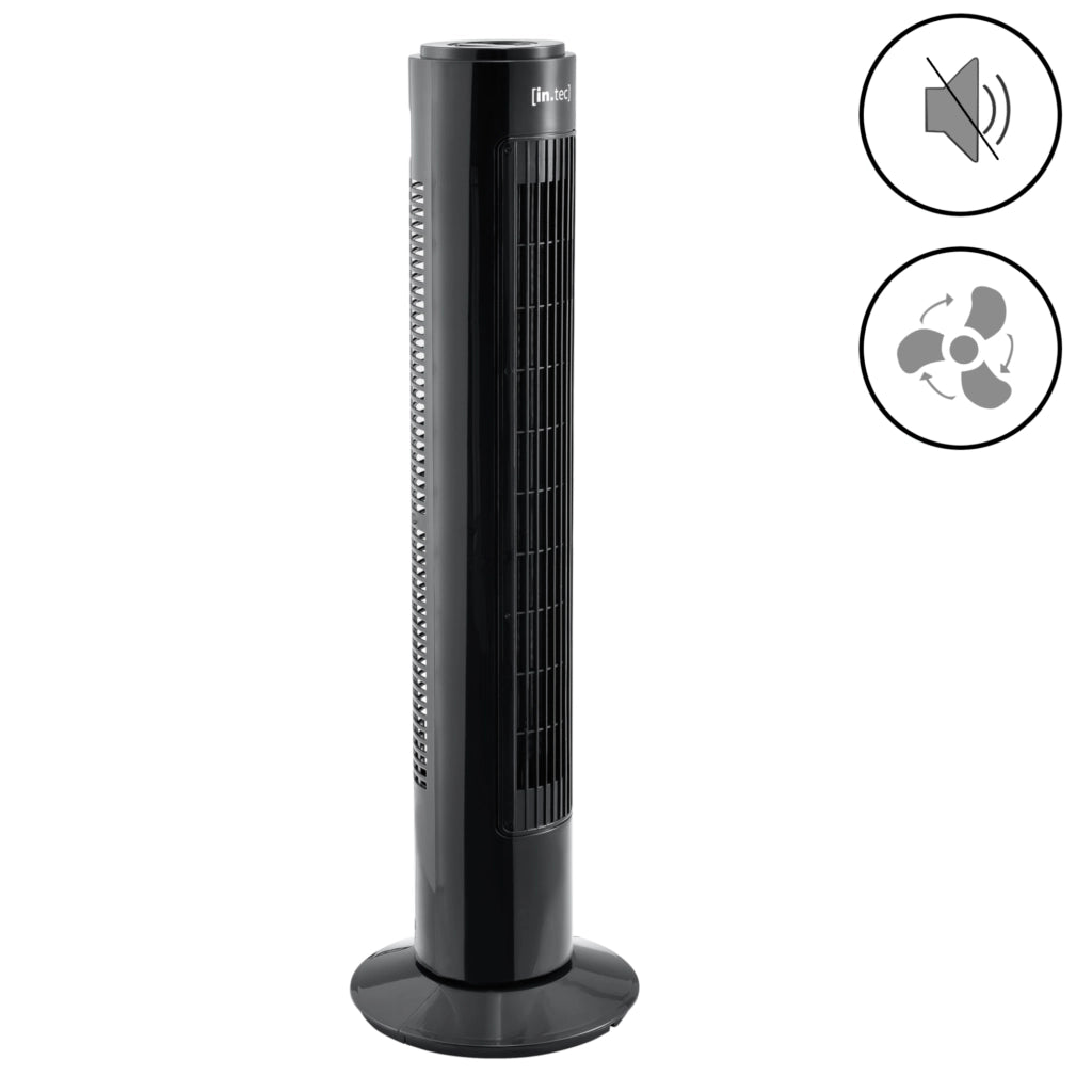 Ventilatore a Torre 73 cm Silenzioso con 3 Velocitá Modalitá Oscillante Motore da 50W - Nero