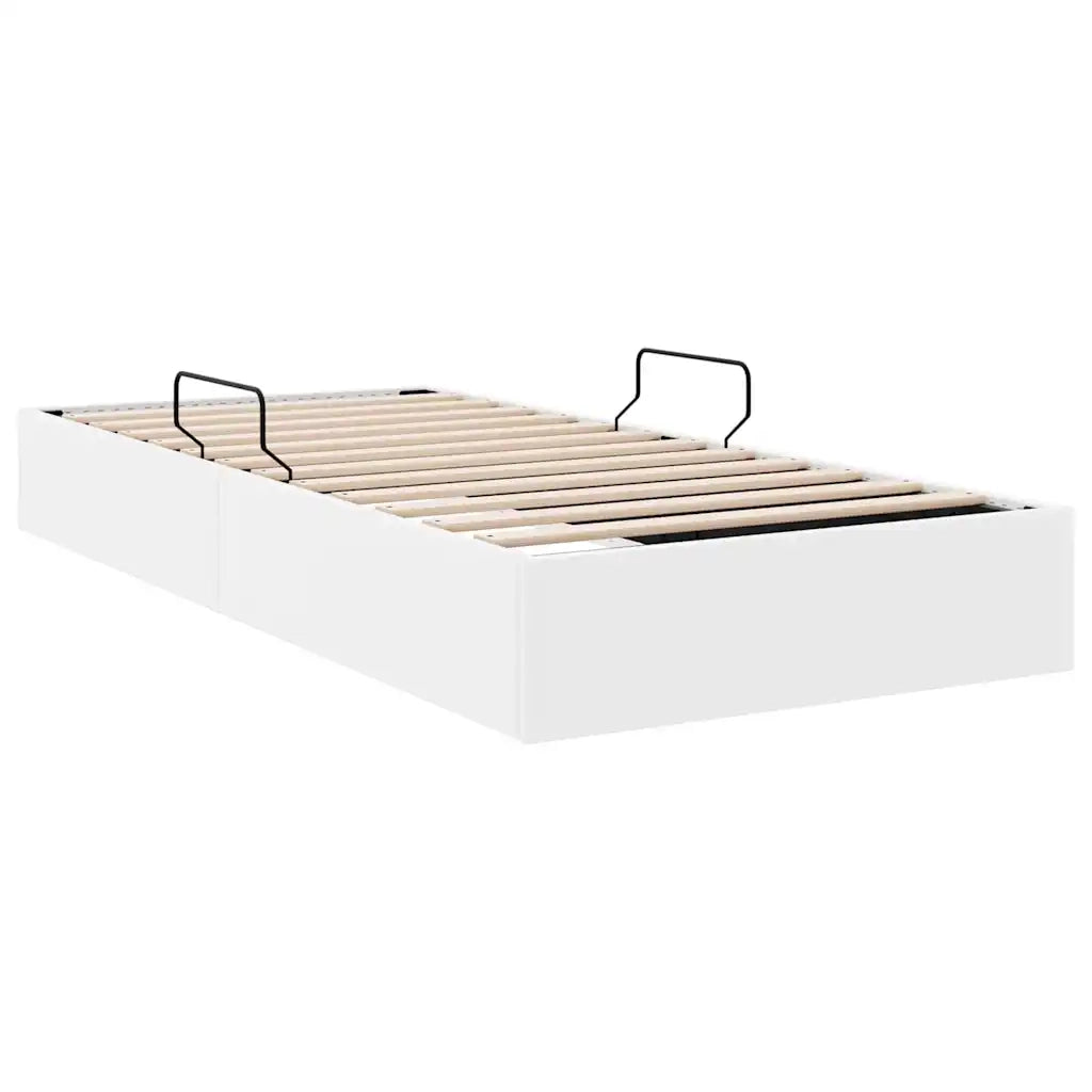 Letto con Contenitore Bianco Puro 100 x 190 cm Similpelle 3369969