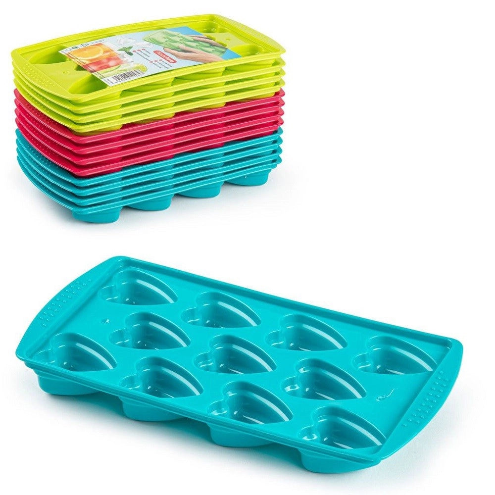 Trade Shop - Vaschetta Forma Ghiaccio Forma Di Cuore Cubetti Ghiaccio Plastica Colorata 11584 -