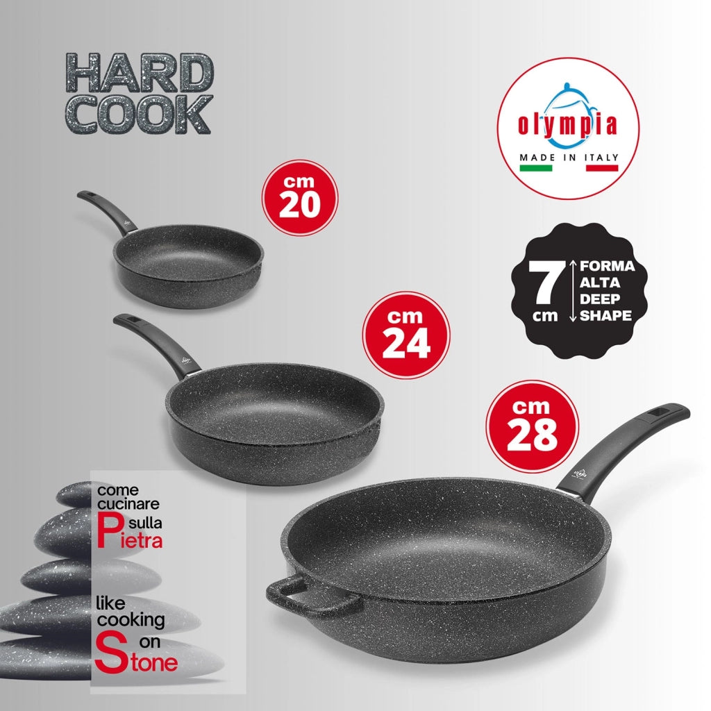 Padella Alta Antiaderente 1 Manico Ø20 cm Olympia Hard Cook