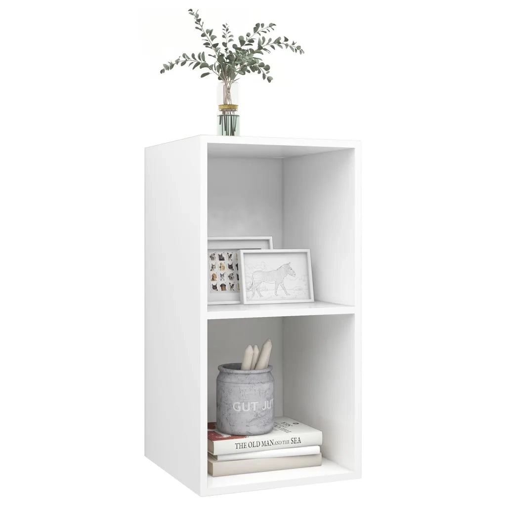 Armadietto TV da Parete Bianco 37x37x72 cm in Legno Multistrato 805471