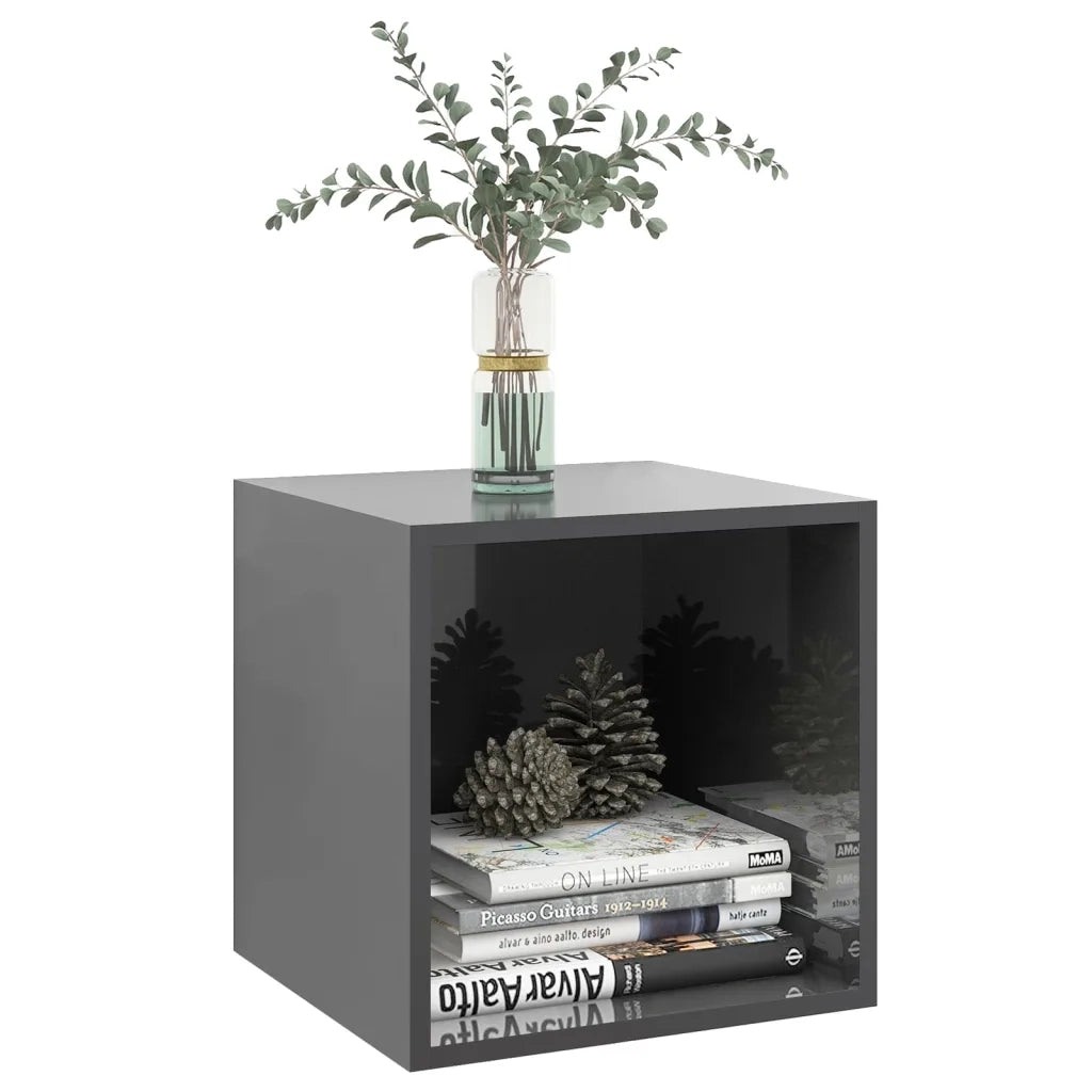 Mobile a Muro Grigio Lucido 37x37x37 cm in Legno Multistrato 805468