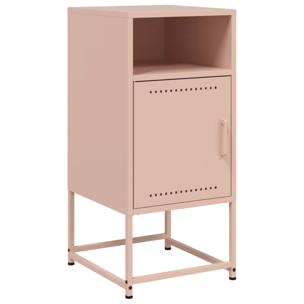 Comodino | Armadio da Notte | Mobiletto da notte Rosa 36x39x78 cm in Acciaio