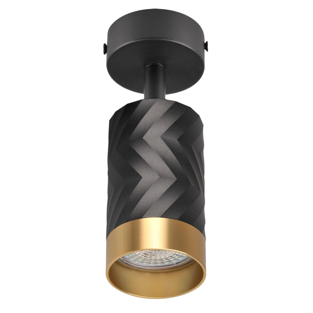 Faretto parete/soffitto 1 luce GU10 nero/oro Polux Arras