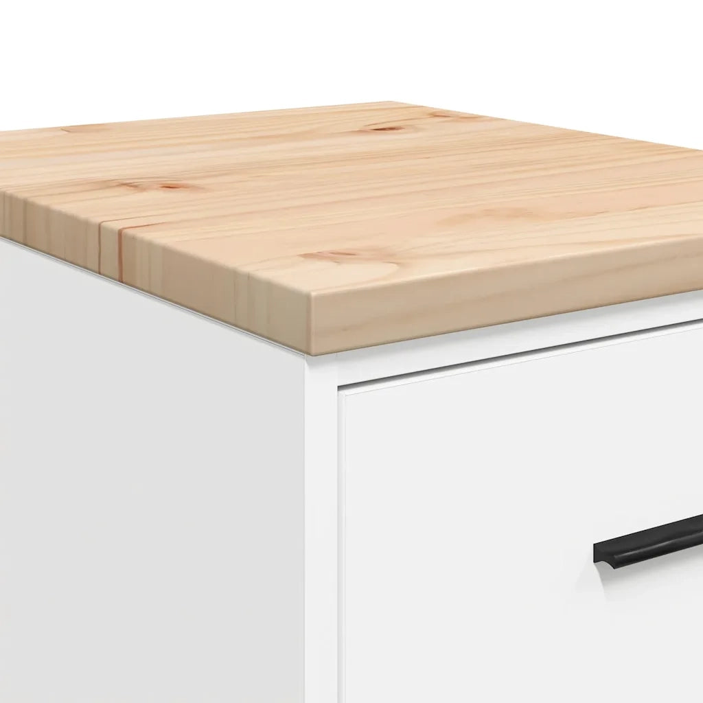 Armadietto da Garage Bianco 40x51x85 cm Legno Massello di Pino CFW8955824