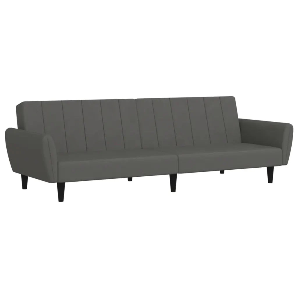 Divano letto | Sof¨¤ letto | Letto singolo a 2 Posti Grigio Scuro in Velluto