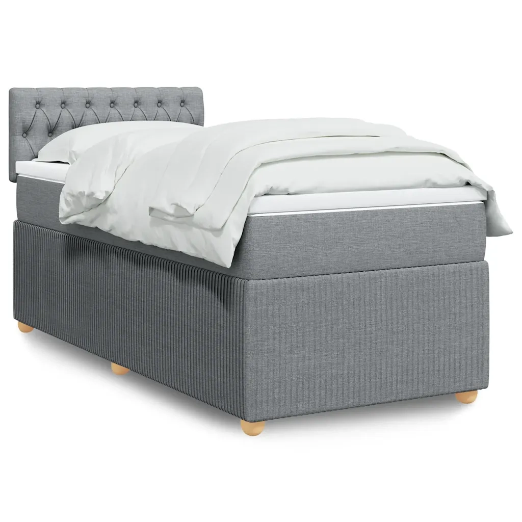 Giroletto a Molle con Materasso Grigio Chiaro100x200 cm Tessuto 3289674
