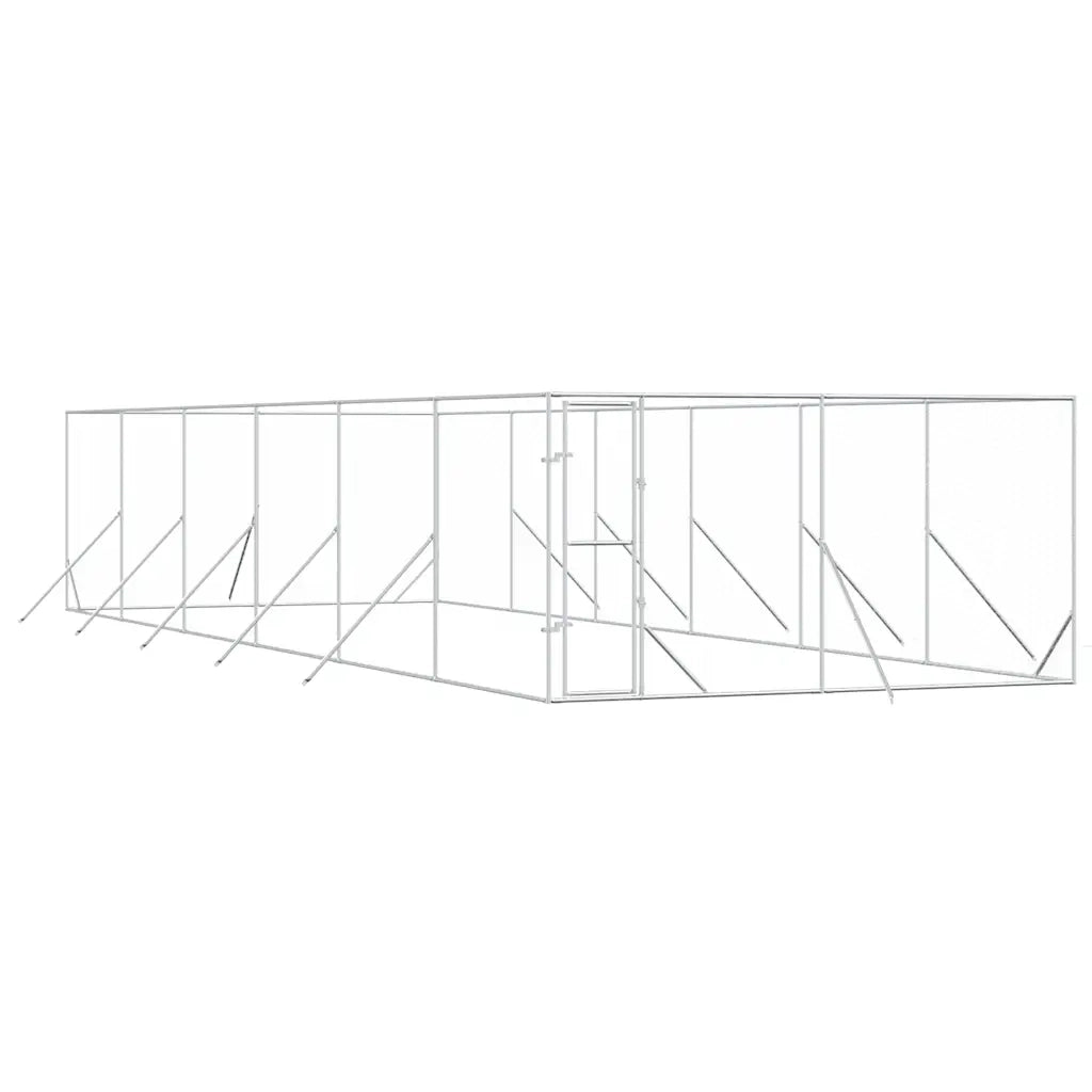 Cuccia per Cani da Esterno Argento 4x12x2 m in Acciaio Zincato 3190457
