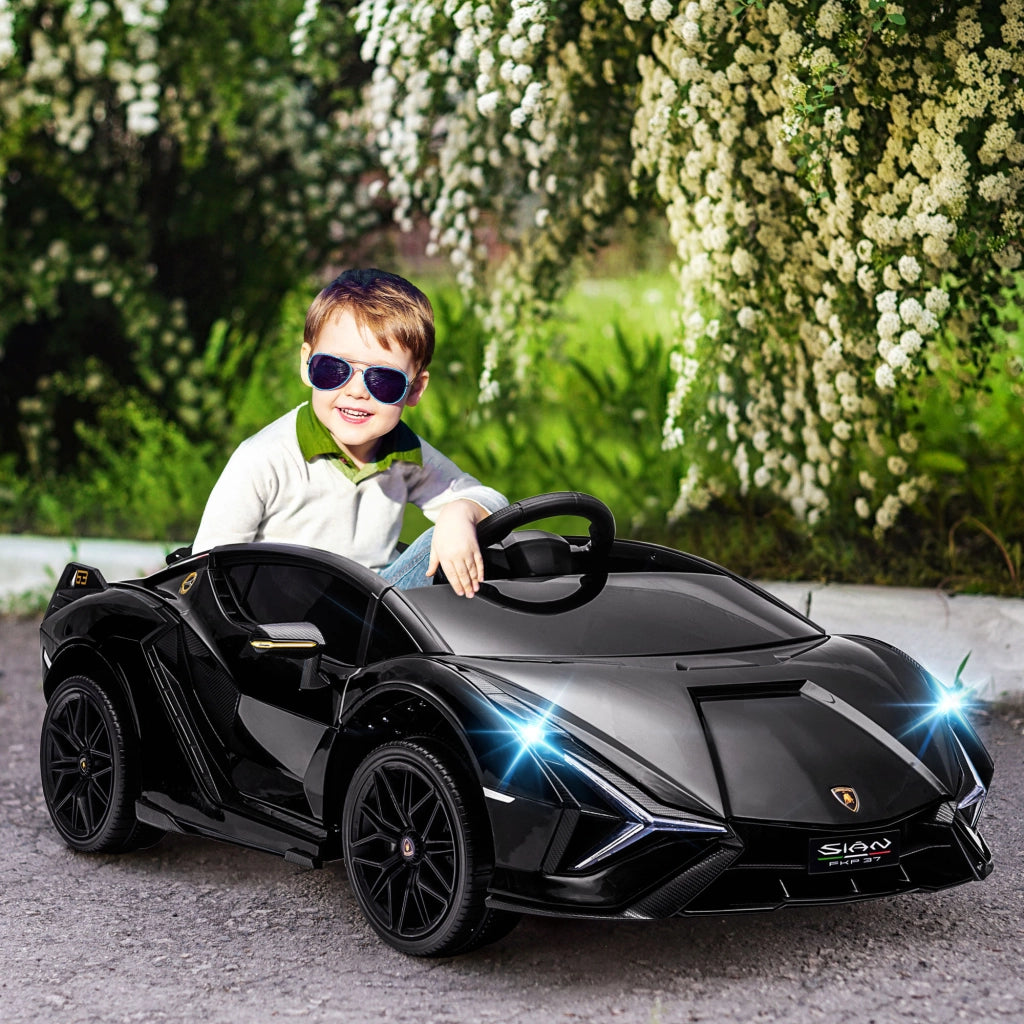 Macchina Elettrica per Bambini 3-5 Anni Lamborghini 12V con Telecomando e Velocit¨¤ 3-5km/h, Nero
