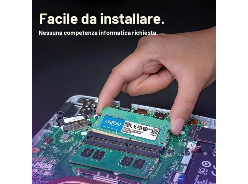 Memoria RAM Crucial SO-DIMM 8GB DDR4 3200MHz per Laptop CT8G4SFRA32A