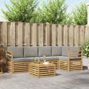 Set di divani da esterno 6 pcs Bianco e Grigio Chiaro
