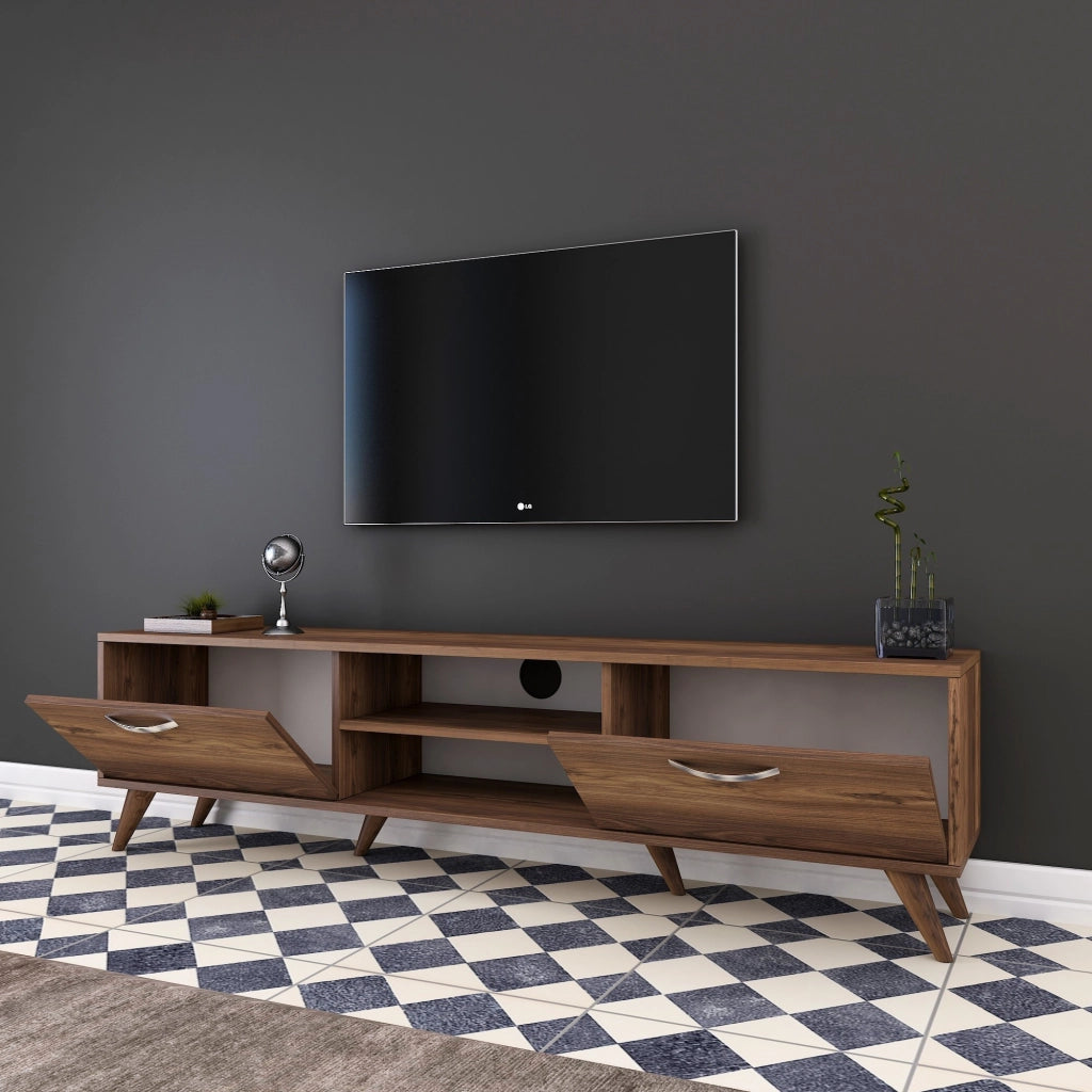 Porta TV in legno "Atik" - 180 x 35 x 48 cm - Marrone