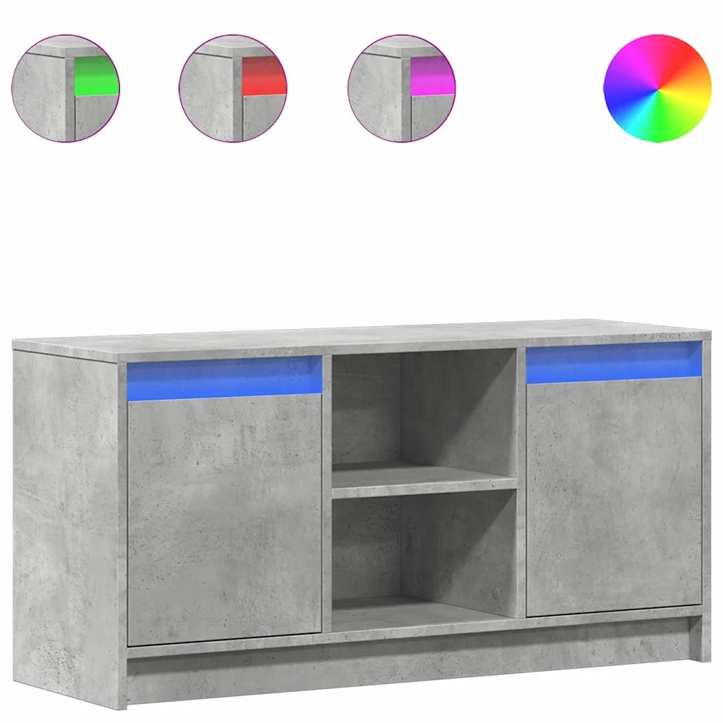 Mobile Porta TV con LED Grigio Cemento 100x34x50 cm Truciolato 852190