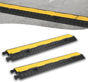 Pavimento Cavoporta 100cm - Ponte Cavo in Gomma con Doppio Canale Protezione Cavo per Parcheggi e Officine