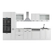 Vicco Mobile da cucina Casa di campagna bianca/bianco 350 cm con armadio alto, senza piano di lavoro
