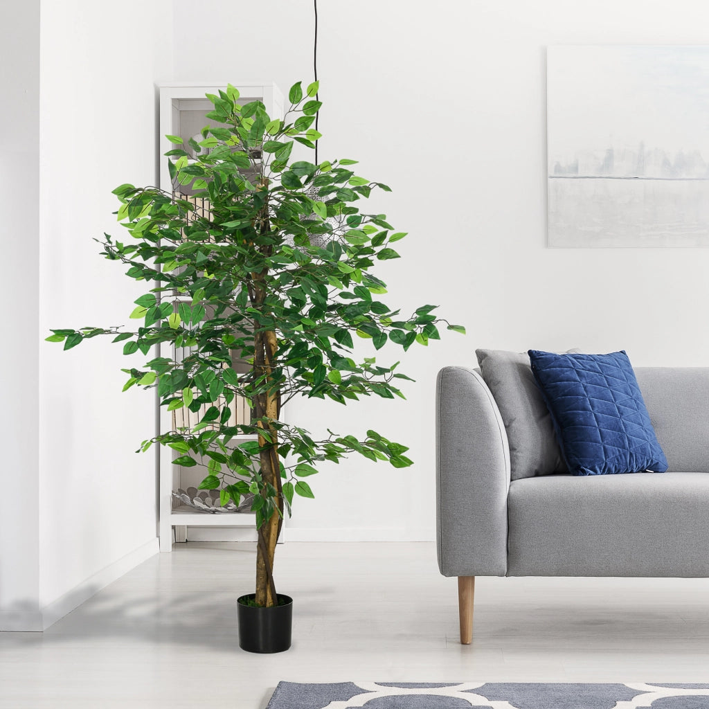 Pianta Artificiale Ficus ¨C zephmum ¨C Verde 150cm con Vaso