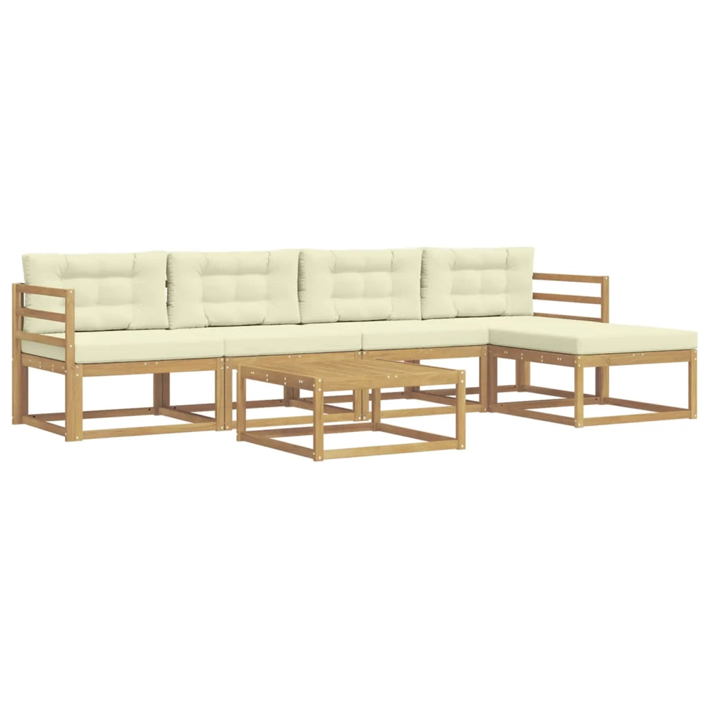 Set di divani da esterno 6 pcs Bianco e Crema 79 x 79 x 37 cm