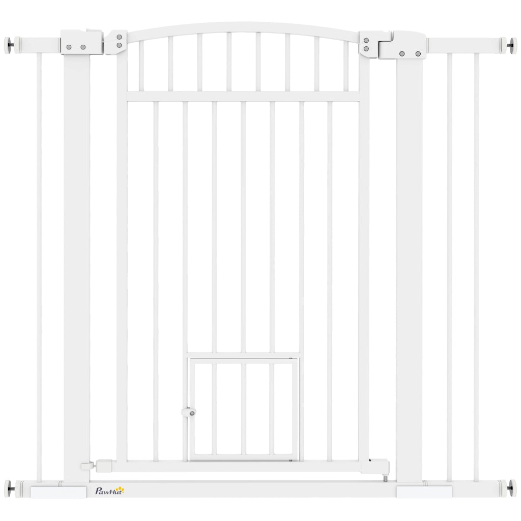 Cancelletto di Sicurezza per Cani ¨C Xylo ¨C Doppio Blocco Montaggio a Pressione 76-104 cm Bianco