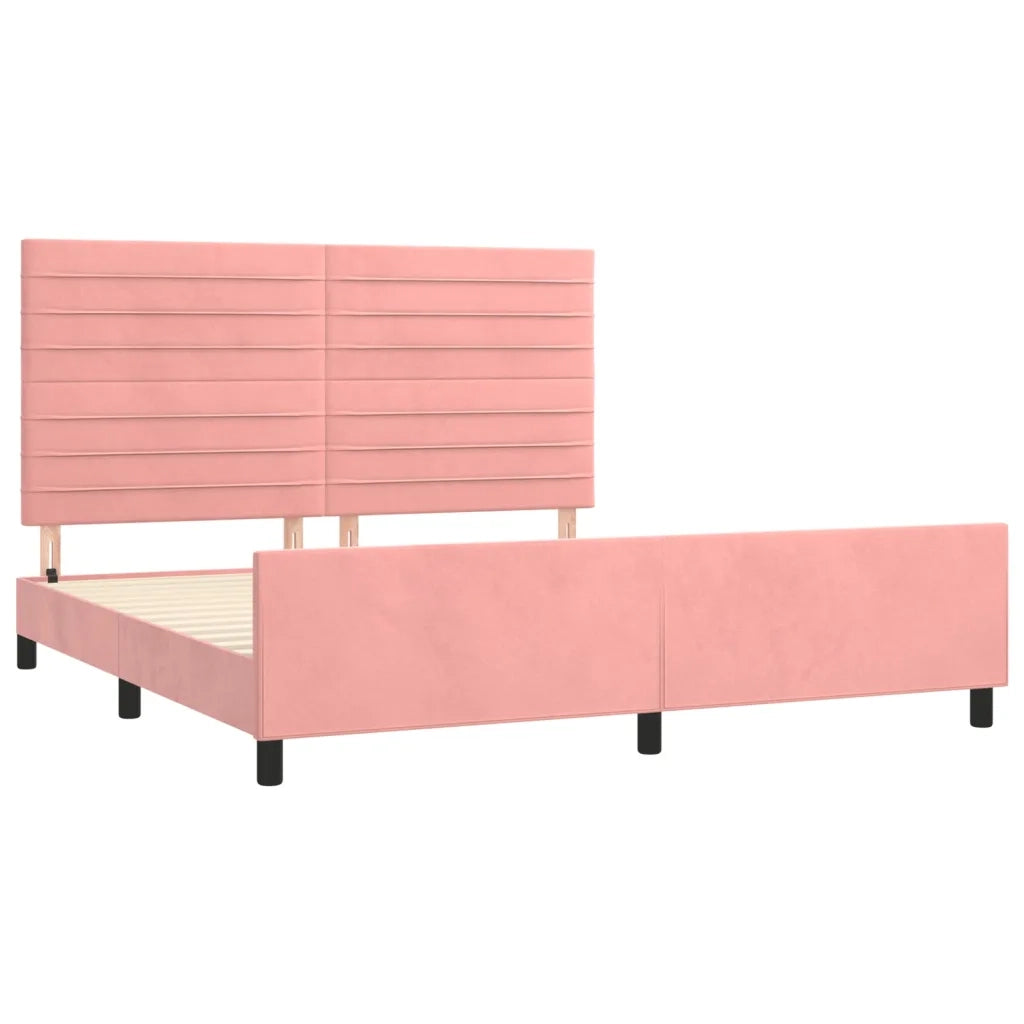 Giroletto con Testiera Rosa 160x200 cm in Velluto cod mxl 59127