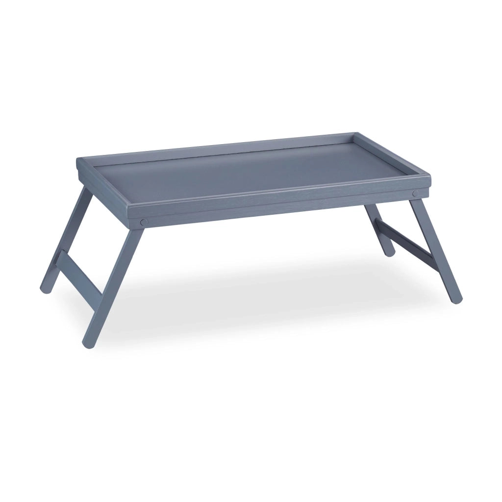 Set di 1 vassoio da colazione a letto pieghevole 60 x 40 x 5 cm pratico design essenziale in bambù grigio 13_0005547