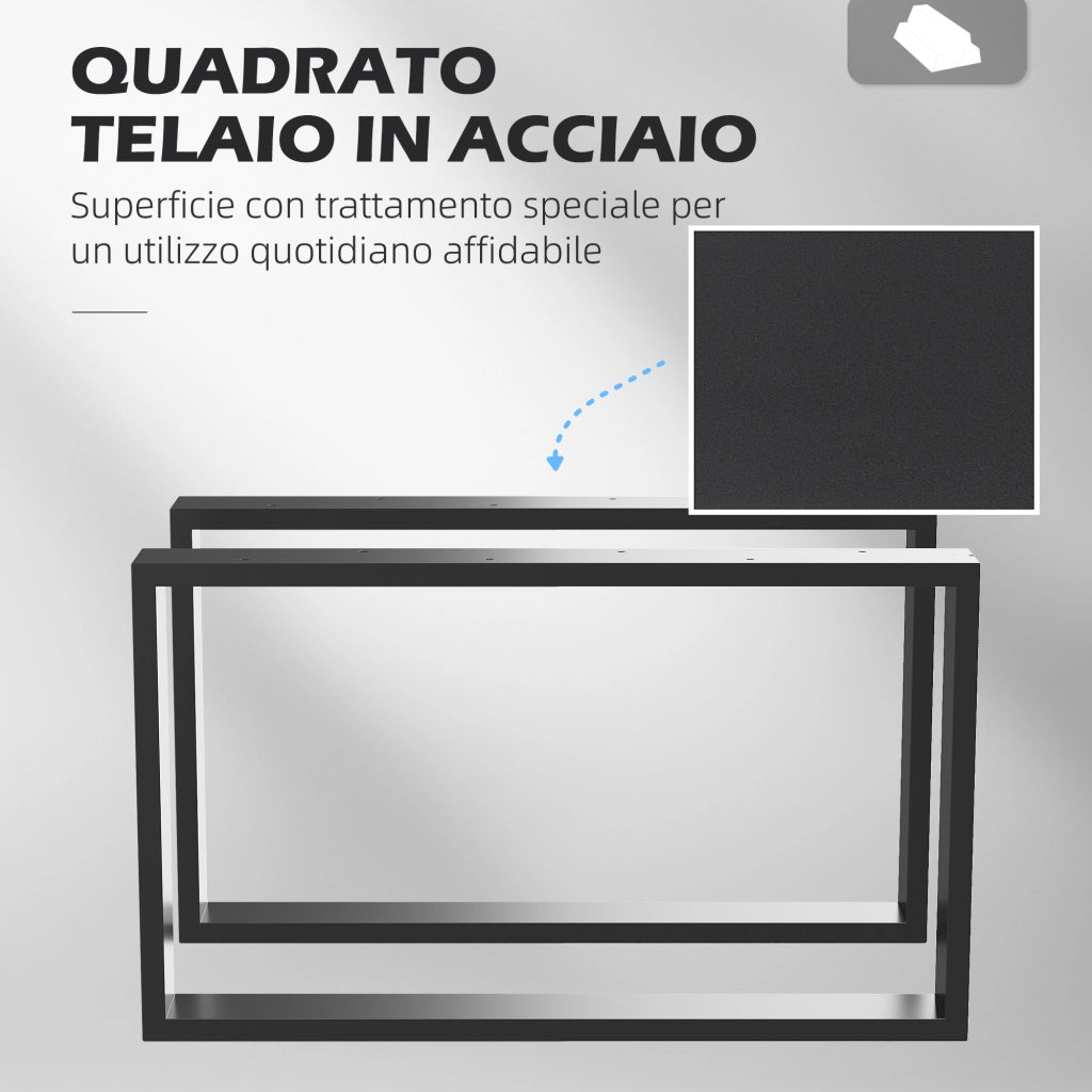 Gambe per Tavolino ¨C Xylo ¨C Acciaio Nero Stile Industriale 70x8x41 cm