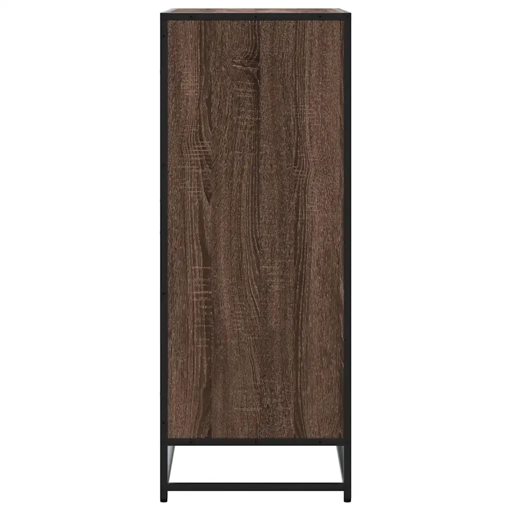 Scarpiera Rovere Marrone 75x38x97,5cm Legno Multistrato Metallo