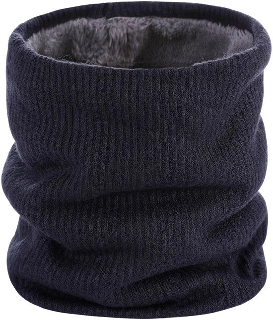 Nekmasker, guanti caldi per collo invernale, sciarpa impermeabile, mantello elastico per sci con imbottitura soffice e spessa, 21*24cm, Blu Marina