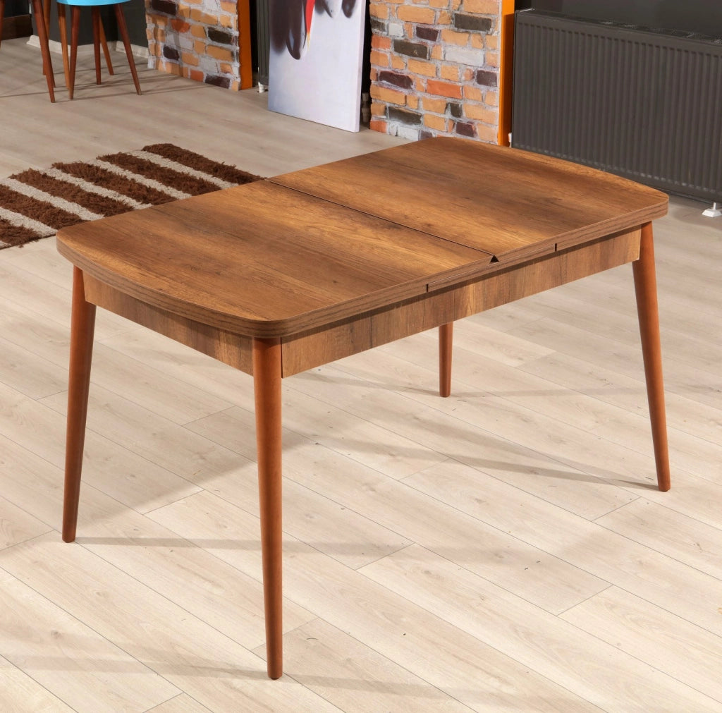Tavolo da pranzo allungabile in legno "Barok" - 78 x 132 x 80 cm - Noce