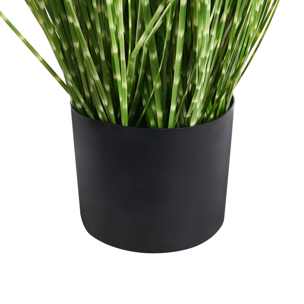 Pianta artificiale in vaso con erba verde e vaso in plastica nera, erba zebra da 120 cm, accessorio decorativo per interni