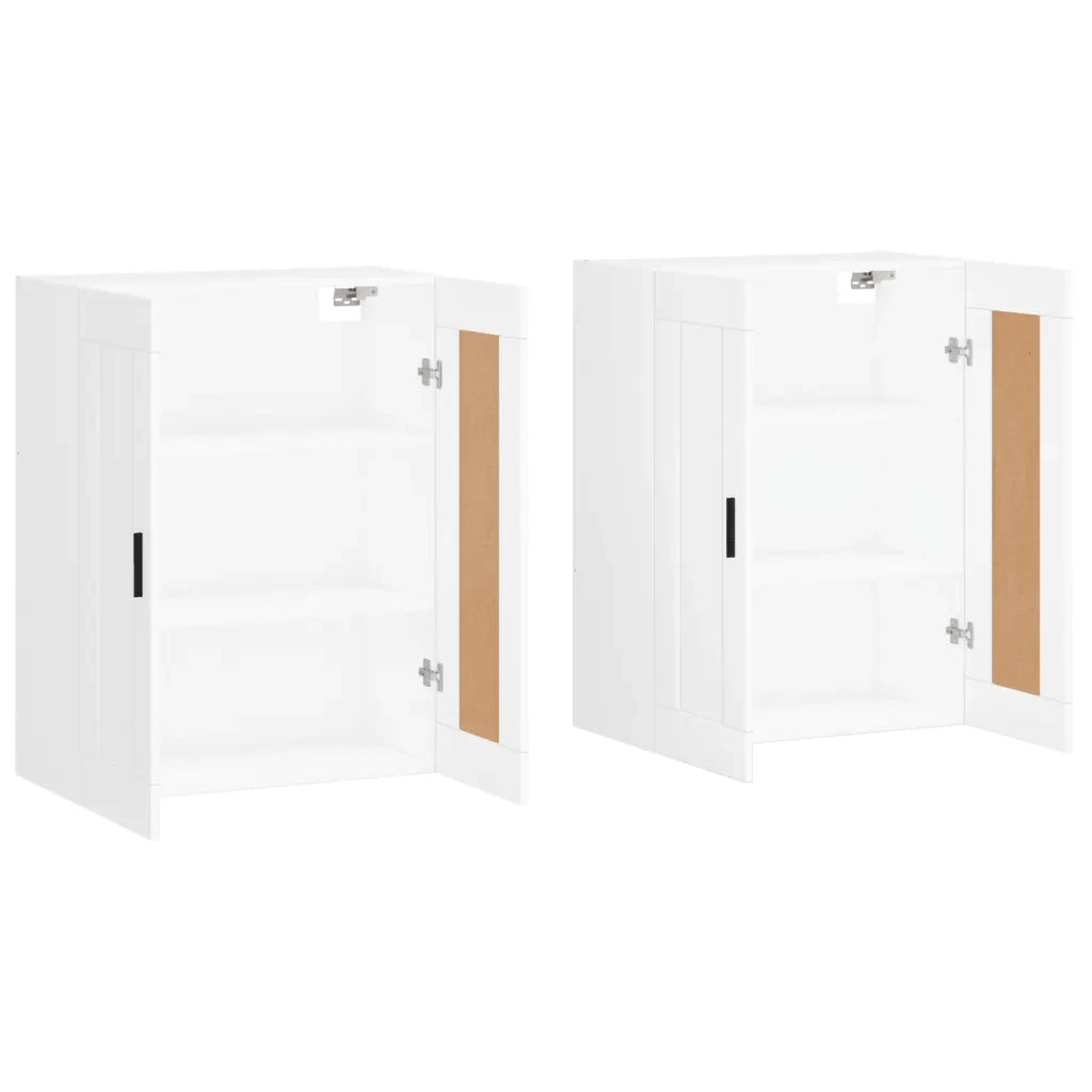 Armadietti a Parete 2 pz Bianchi in Legno Multistrato 3198033