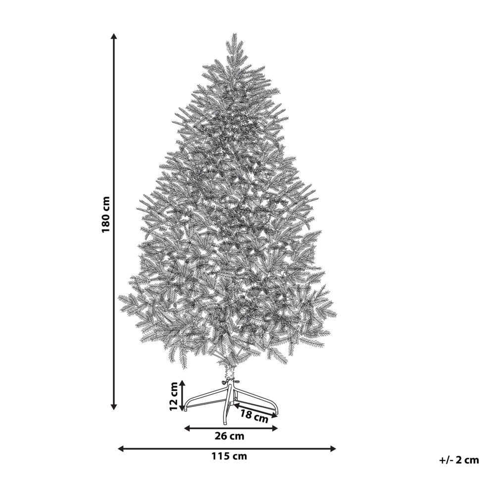 Albero di Natale Artificiale Verde Tradizionale Base Metallo PVC 180 cm